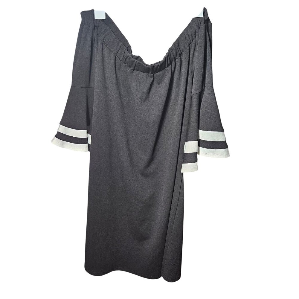 Paperdolls off the shoulder black dress with bell sleeves size 2x